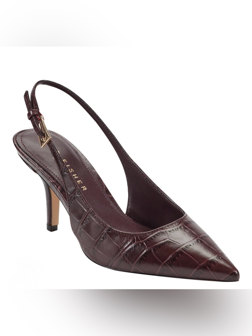 Marc Fisher Dorie Slingback Pointed Toe Pump Dark Burgandy